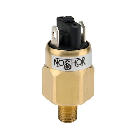 Noshok Pressure Switch, Standard, SPST-NC, 1/8" MNPT, Brass 100V-2-1-3/25-vac-98